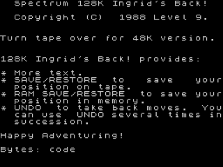 Ingrid's Back back cover for ZX Spectrum